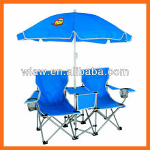 plegable doble silla de camping con sombrilla